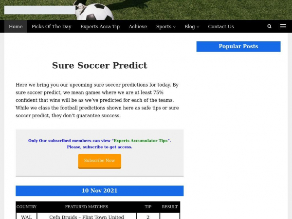 suresoccerpredict.com